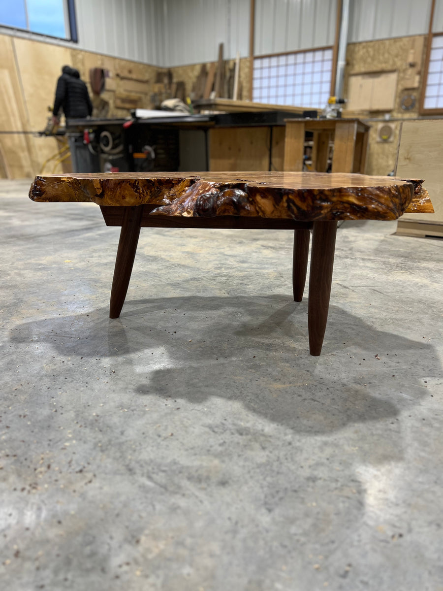 Missoula larch burl coffee table – dovetail furniture