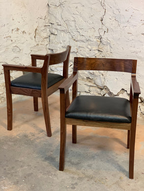 chair, dining chair, arm chair, walnut chair, leather chair